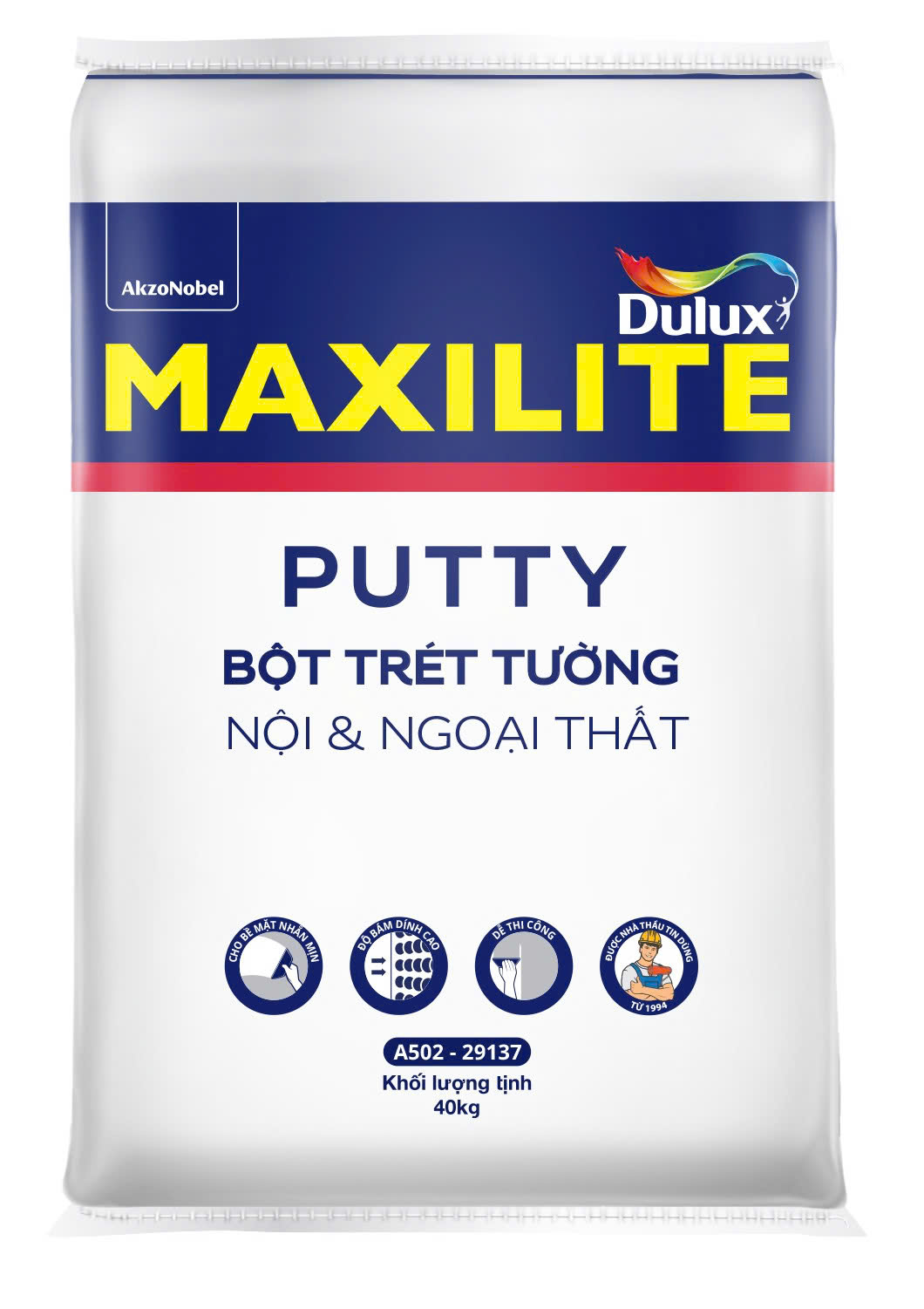 Bột Trét Tường Dulux Maxilite Putty Nội & Ngoại Thất 